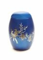 Pearl Birds Blue Urn